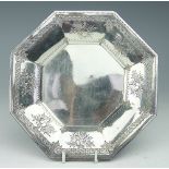 A Victorian silver octagonal dish, Barnard & Sons, London 1870, with chased floral,