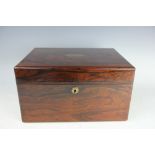 A Victorian rosewood dressing case, mid 19th century,