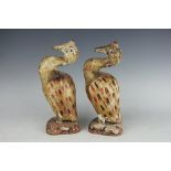Folk Art - A pair of painted ducks, 19th century, each carved wooden duck modelled standing,