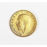 A 1912 gold half sovereign, total weight 3.