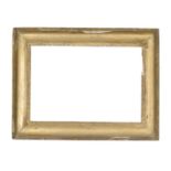 CORNICE a canna ciaccata in legno dorato ad argento a mecca (cm 51 x 44,5). Sicilia met' '800