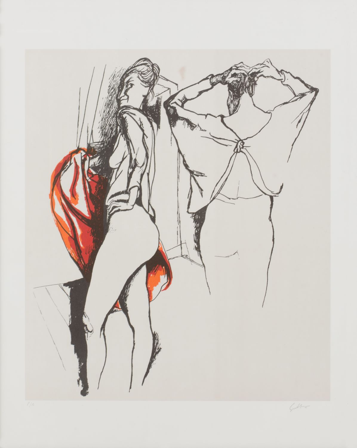 RENATO GUTTUSO (Bagheria (Pa) 1911 - Roma 1987) LITOGRAFIA prova d'autore raffigurante "nudo