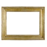 CORNICE stile Impero in legno dorato ad argento a mecca (cm 56 x 40). Sicilia XX secolo Misure: cm