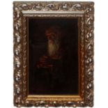 GIUSEPPE MINUTILLA LAURIA OLIO su cartoncino raffigurante "personaggio". 1930 Misure: cm 14,5 x 22,