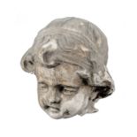SCULTURA in pietra raffigurante "testa di puttino". Sicilia XIX secolo Misure: cm 14 x 13 x h 16