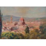 FRANCESCO FANELLI (Livorno 1869 - Bagno a Ripoli (FI) 1924) OLIO su tavola "veduta di Firenze"