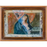 PITTURA su vetro "Madonna addolorata" (mancanze e difetti). Sicilia XIX secolo Misure: cm 22 x 15,5