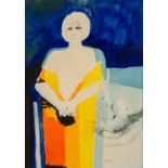 RECKEL OLIO su tela "figura femminile". Datato 1973 Misure: cm 50 x 70
