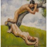 FRANCESCO CAMARDA (Palermo 1886 - 1962) OLIO su tavoletta "Nudini", firmato in basso a destra.