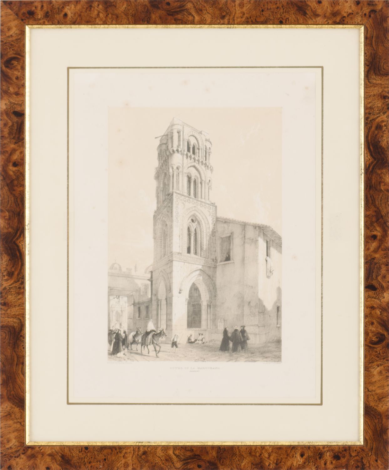 STAMPA "torre della Chiesa La Martorana a Palermo". XX secolo Misure: cm 33 x 45