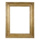 CORNICE Impero in legno dorato ad argento a mecca (cm 36,5 x 52,5). Sicilia XX secolo Misure: cm