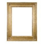 CORNICE stile Impero in legno dorato ad argento a mecca (cm 37 x 52). Sicilia XX secolo Misure: cm