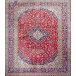 TAPPETO Keshan, trama e ordito in cotone, vello in lana. Persia XX secolo Misure: cm 420 x 300