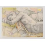 UGO ATTARDI (Sori 1923 - Roma 2006) LITOGRAFIA a colori "nudo femminile".  Misure: cm 51 x 70
