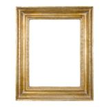 CORNICE stile Impero in legno dorato ad argento a mecca (cm 35 x 46). Sicilia XX secolo Misure: cm