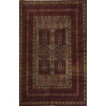 TAPPETO preghiera, trama e ordito in cotone, vello in lana. Azerbaijan XX secolo Misure: cm 150 x
