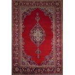 TAPPETO Keshan, trama e ordito in cotone, vello in lana. Persia XX secolo Misure: cm 205 x 132