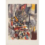 RENATO GUTTUSO (Bagheria (PA) 1911 - Roma 1987) LITOGRAFIA a colori "nello studio", esemplare 22/