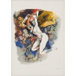 RENATO GUTTUSO (Bagheria (PA) 1911 - Roma 1987) SERIGRAFIA a colori prova d'autore "giochi di