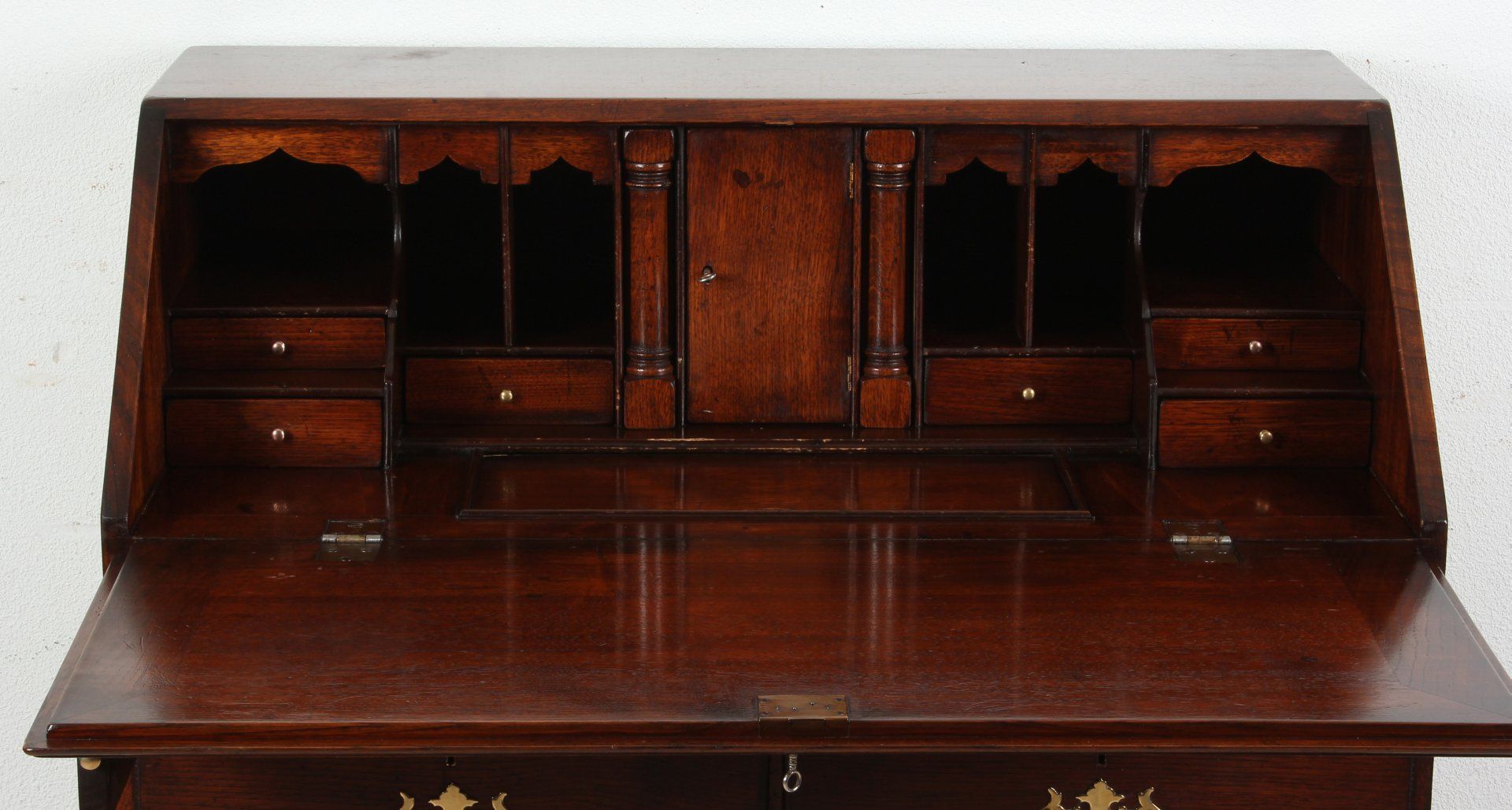 Beautiful English oak writesecretaire style furniture 20th century, in very good condition, nice - Image 2 of 2