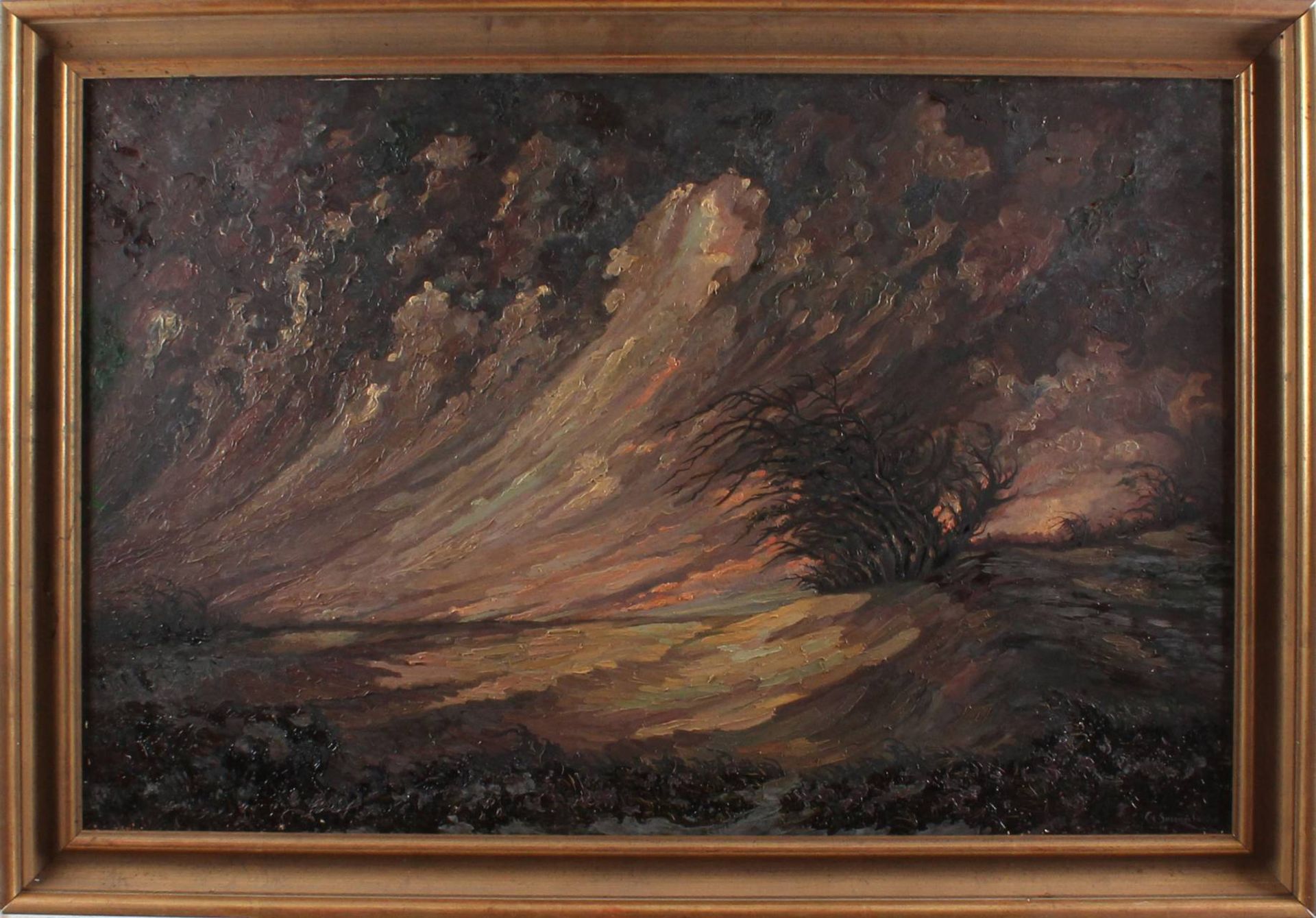 Cornelis Johannes Snoeijerbosch 1891-1975 Zutphen, dune landscape with tree 122x80cm oil on panel