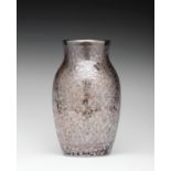 Silver Bohemian Glass Vase European 20th century Bohemian glass vase. The silver surface design