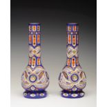 Pair of Bohemian Hookah Bottles A product of the 19th century Bohemia period, this pair of double