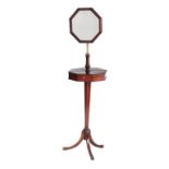 Shaving Mirror British, 19th century, parquet wooden shaving table and mirror. Featuring double