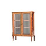 Display Cabinet French, 19th century, three sided glass cabinet with double swinging doors and