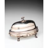 Christofle Serving Dish with Element French, 19th century, Christofle manufacturer stamp, silver-