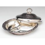 English Personal Breakfast Service British, 19th century, Silver plated metal, triple-panelled,