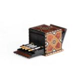 Oriental Cigarette Box Inlaid walnut tree on the bone cigarette box. Lid can be opened on both