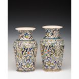 Pair of Kütahya Ceramic Vase 1960-1970's, Kütahya manufacturing, white clay, transparent glaze, a