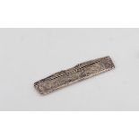 Silver Pocket Comb 19th century, silver pocket comb engraved with and ornate floral design. 11 cm