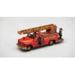 Toy Fire Truck Japanese-made tin firetruck. 27 cm