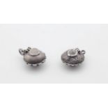 Silver Poison Pendants - 2 Pieces Sterling silver pendants designed to conceal poison.2 cm