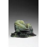 Jade Frog Jade frog figurines carved from stone. 15 cm