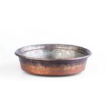Copper Pan 1800, Armenian, Armenian printed and embroidered motifs wrought copper pans. 37x10 cm