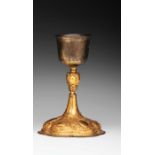 Dore Goblet European, 19th century, gilt copper goblet. 23 cm