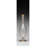 Crystal Glass Tulip Vase French 19th century gilded, transparent glass vase for tulips. 33 cm