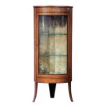 English Corner Display Cabinet British, 19th century, Corner Showcase. Glass shelves and door are