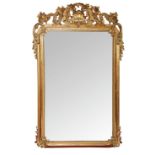 Barocco Dore Mirror French, 19th century, Barocco gold gilded hall mirror. 266x175 cm