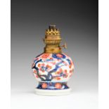 Imari Gas Lamp Japanese, 19th century , cobalt blue, coral decorated with red tones and gilded Imari