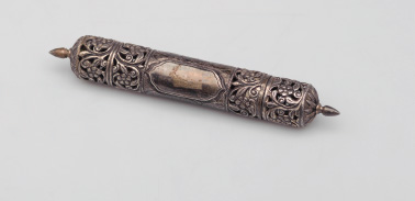 Small Silver Quiver 1900s, 800 stamped silver setting quiver with floral motifs. 16 cm