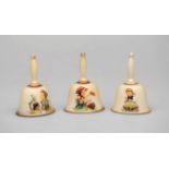 Hummel & Goebel Porcelain - Lot 1970's, set of 3 Hummel & Goebel porcelain bells. Given as a gift to