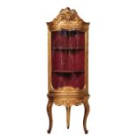 Dore Corner Cabinet French, 19th century, Barocco style corner cabinet. This two-piece design