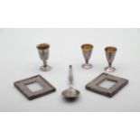 Various Silverwares Solid Silver collection featuring 2 and passport size photo frames 3 small