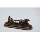 Bronze Sculpture Russian, 19th century, signed bronze, sleigh driver. 23,5 cm