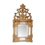 Edirne Mirror 19th century, Ottoman, wood carving with gold leaf mirror. 69x37 cm