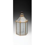 Ottoman Lantern 19th century, Ottoman, with metal-framed glass lantern. Motif design with acid